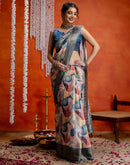 Multicoloured Cotton Printed Woven Saree