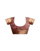 Brown Cotton Printed Woven Saree