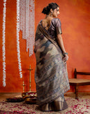 Mauve Cotton Printed Woven Saree