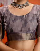 Mauve Cotton Printed Woven Saree