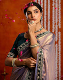 Lavender Shimmer Sequence Lace Saree