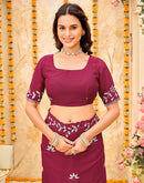 Pink Georgette Embroidery Saree