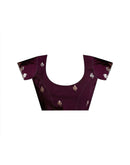 Dark Mauve Shimmer Embroidery Saree