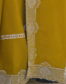 Mustard Yellow Shimmer Stone Work Embellished Saree