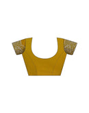Mustard Yellow Shimmer Stone Work Embellished Saree