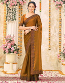 Brown Shimmer Stone Work Swarovski  Saree