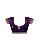 Purple Georgette Embroidery Swarovski Saree