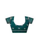 Teal Green Georgette Embroidery Swarovski Saree