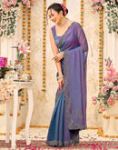 Purple Shimmer Stone Work Embellished Saree