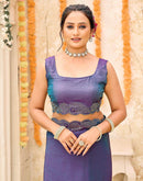 Purple Shimmer Stone Work Embellished Saree