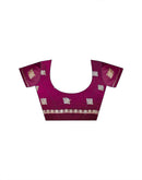 Magenta Shimmer Sequence Embroidery Saree