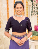 Lavender Shimmer Georgette Sequence Embroidery saree