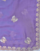 Lavender Shimmer Georgette Sequence Embroidery saree