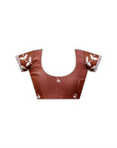 Dusty Maroon Shimmer Georgette Sequence Embroidery saree
