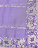 Lavender Shimmer Embroidery Saree