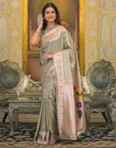 Mint Green Silk Woven Paithani Saree