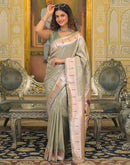 Mint Green Silk Woven Paithani Saree