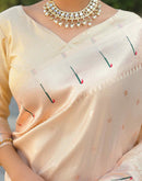 Cream Silk Woven Paithani Saree