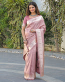 Mauve Silk Woven Paithani Saree
