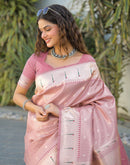 Mauve Silk Woven Paithani Saree