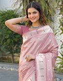 Mauve Silk Woven Paithani Saree
