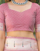 Mauve Silk Woven Paithani Saree