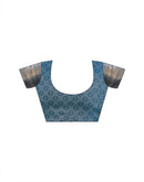 Dusty Blue Silk Woven Paithani Saree