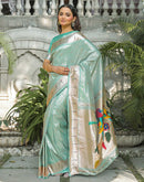 Mint Green Silk Woven Paithani Saree