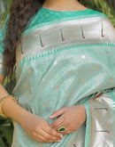 Mint Green Silk Woven Paithani Saree