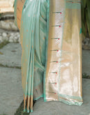 Mint Green Silk Woven Paithani Saree