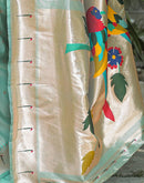 Mint Green Silk Woven Paithani Saree