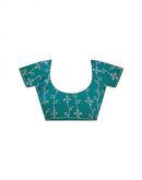 Teal Green Shimmer Chiffon Sequence Embroidery saree