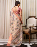 Beige Cotton Silk Floral Printed Saree