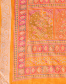 Yellow Georgette Printed Saree