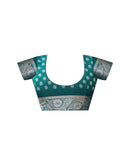 Teal Green Georgette Printed Saree