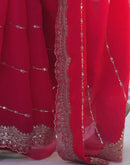 Pink Shimmer Sequence Embroidery Saree