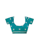 Teal Green Shimmer Sequence Embroidery Saree