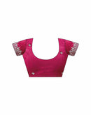 Pink Shimmer Georgette Embroidery Embellished Saree