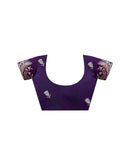 Dusty Purple Georgette Embroidery Saree