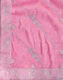 Pink Tissue Silk Embroidery Embellished Saree