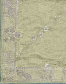 Pista Green Tissue Silk Embroidery Embellished Saree