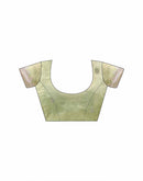 Pista Green Tissue Silk Embroidery Embellished Saree