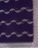 Dark Purple Shimmer Embroidery Embellished Saree