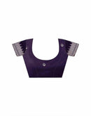 Dark Purple Shimmer Embroidery Embellished Saree