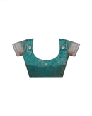 Dusty Rama Green Shimmer Embroidery Embellished Saree