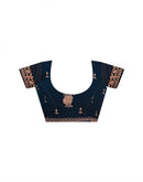 Dark Navy Blue Georgette Embroidery Embellished Saree