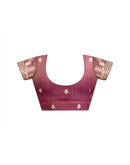 Dusty Purple Cotton Woven Printed Saree
