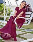 Rani Pink Georgette Stone Work Swarovski Saree