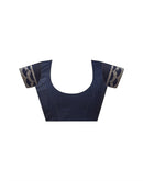 Navy Blue Shimmer Stone Work Swarovski Saree