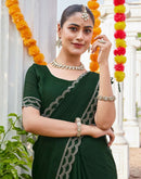 Bottle Green Shimmer Stone Work Embellished Saree